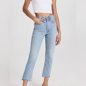 Agolde Riley High Rise Straight Crop Jeans